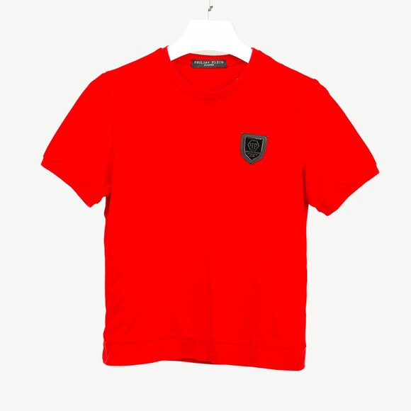 Philipp Plein Red Patch Rhinestone-Skull Tee - Picture 2 of 8